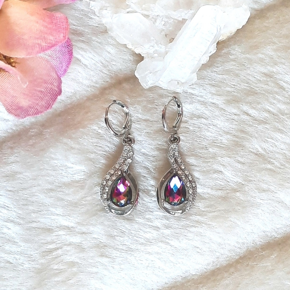 Purple Mystic Dangle Pierced Earrings
